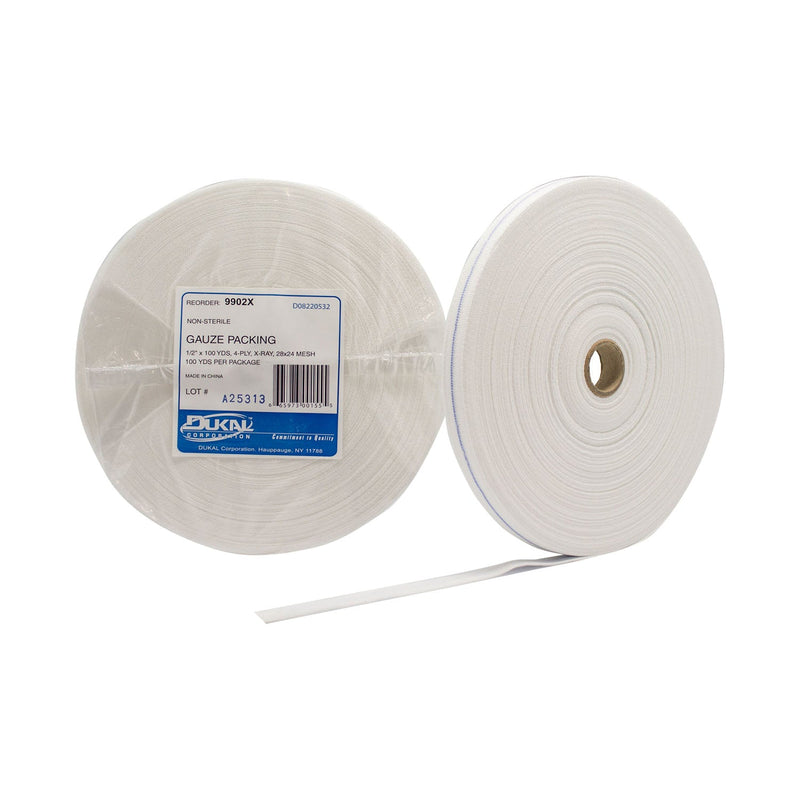 Dukal Corporation Dukal Surgical Gauze & Packing  Gauze Packing, Non-Sterile, 28 x 24 Mesh, ½" x 100