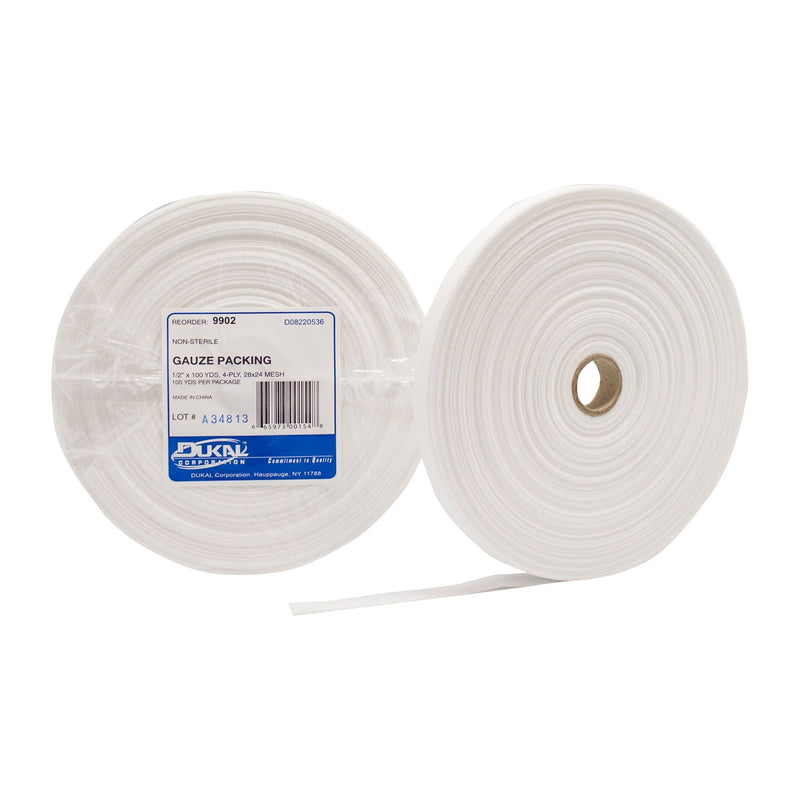 Dukal Corporation Dukal Surgical Gauze & Packing  Gauze Packing, Non-Sterile, 28 x 24 Mesh, ½" x 100