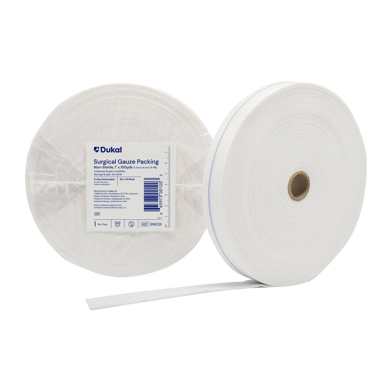 Dukal Corporation Dukal Surgical Gauze & Packing  Gauze Packing, Non-Sterile, 28 x 24 Mesh, 1" x 100