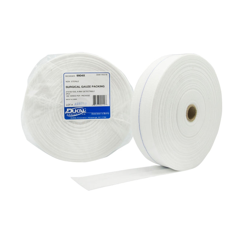 Dukal Corporation Dukal Surgical Gauze & Packing  Gauze Packing, Non-Sterile, 28 x 24 Mesh, 2" x 100