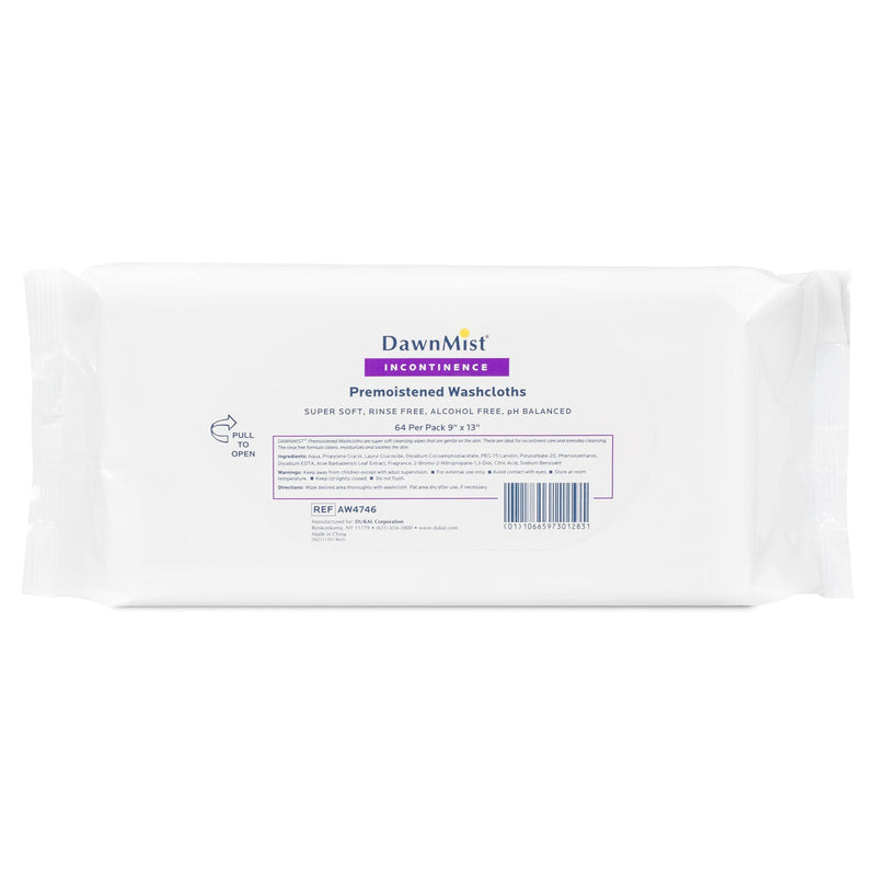 Dukal Corporation Dukal Dawnmist Washcloths  Washcloth, Premium, Adult, Soft Pack, 9" x 13", 64