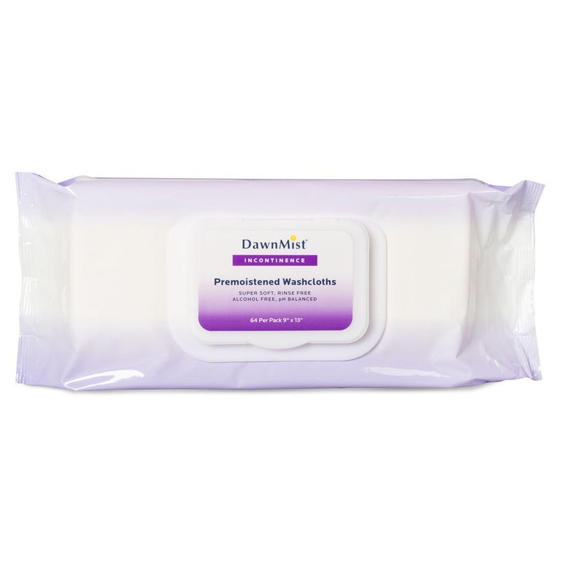 Dukal Corporation Dukal Dawnmist Washcloths  Washcloth, Adult, Soft Pack with Lid, 9" x 13", 64