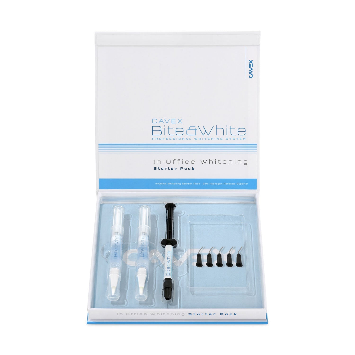 Dukal Corporation Dukal Cavex Bite&White Teeth Whitening  In-Office HP25% Starter Pack, Includes: (2) 2-mL W