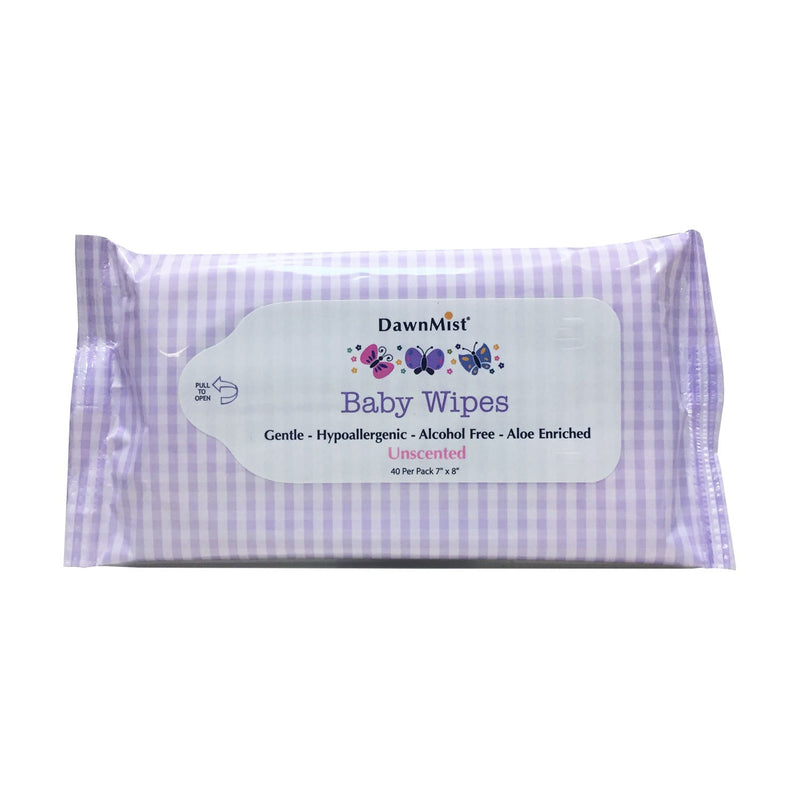 Dukal Corporation Dukal Dawnmist Baby Wipes  Wipes, Soft Pack, Unscented, 7" x 8", 40/pk, 24 pk