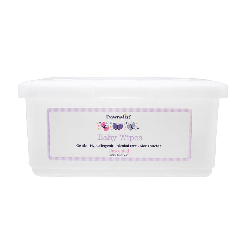 Dukal Corporation Dukal Dawnmist Baby Wipes  Wipes, Embossed, Unscented, 7" x 8", 80/tub, 12 tu