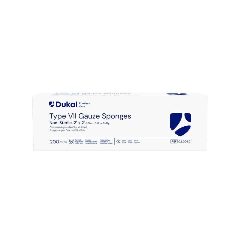 Dukal Corporation Dukal Caliber Gauze Sponges  Sponge, 2" x 2", Type VII, 8-Ply, Sterile, 200/bg,