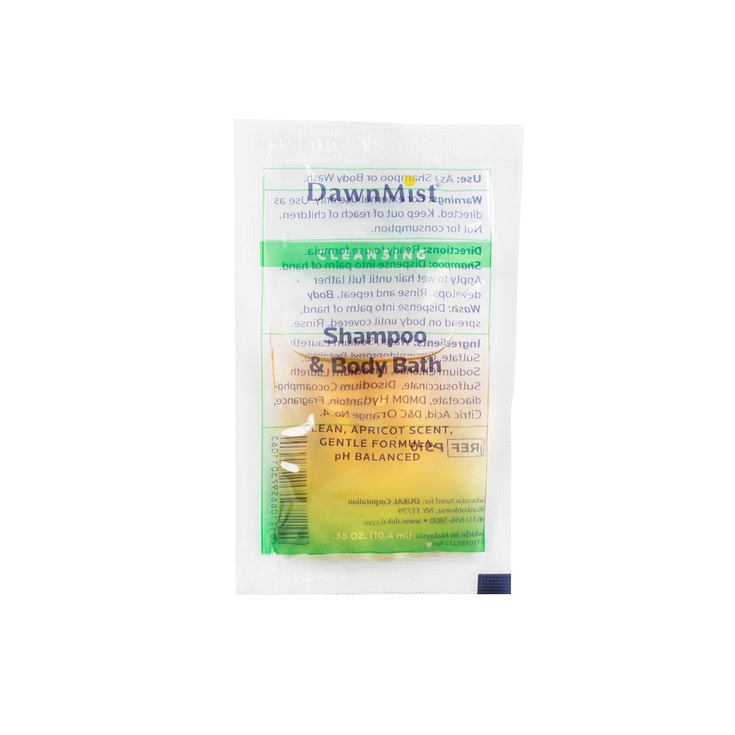 Dukal Corporation Dukal Dawnmist Shampoo & Body Wash  Shampoo & Body Bath, .35 oz Single Use Packet, 100