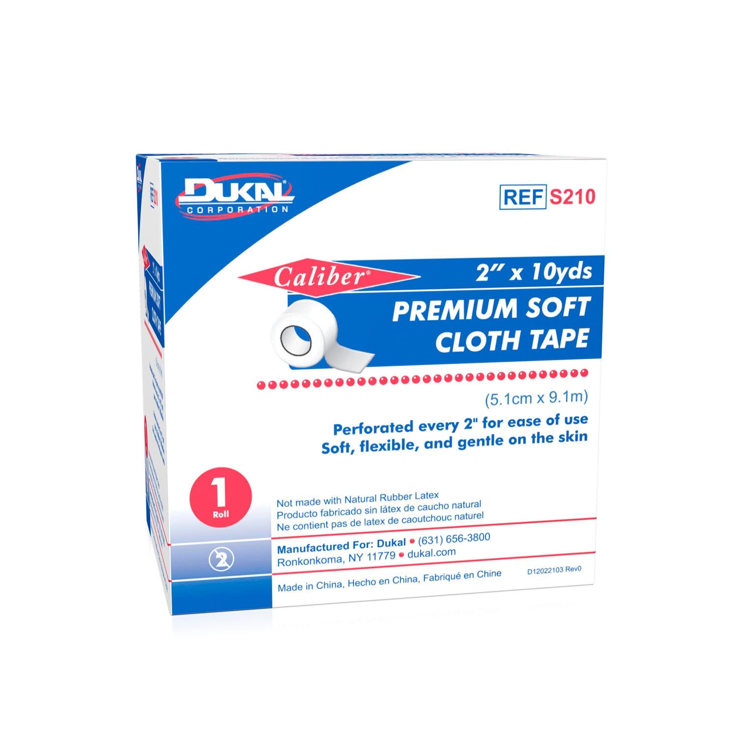 Dukal Corporation Dukal Cloth Tape  Tape, 2" x 10 yd, 1 rl/bx, 50 bx/cs