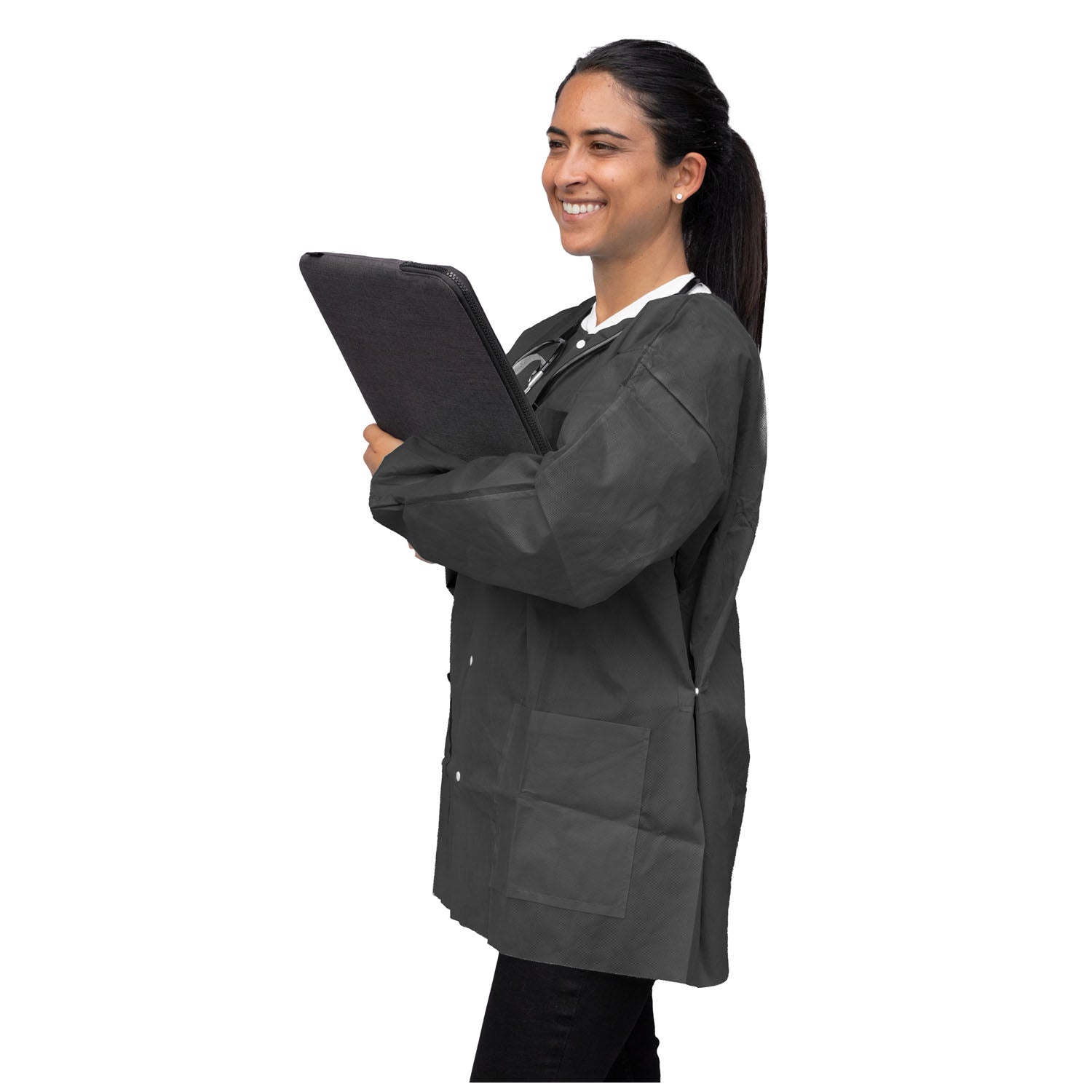 Dukal Corporation Dukal Unipack FitMe Lab Jacket  FitMe Lab Jackets, Large, Black, 10/bg