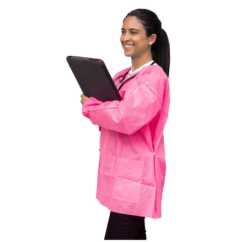 Dukal Corporation Dukal Unipack FitMe Lab Jacket  FitMe Lab Jackets, Medium, Raspberry Pink, 10/bg