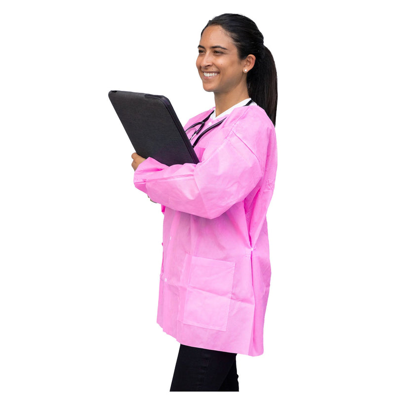 Dukal Corporation Dukal Unipack FitMe Lab Jacket  FitMe Lab Jackets, Medium, Bublegum Pink, 10/bg