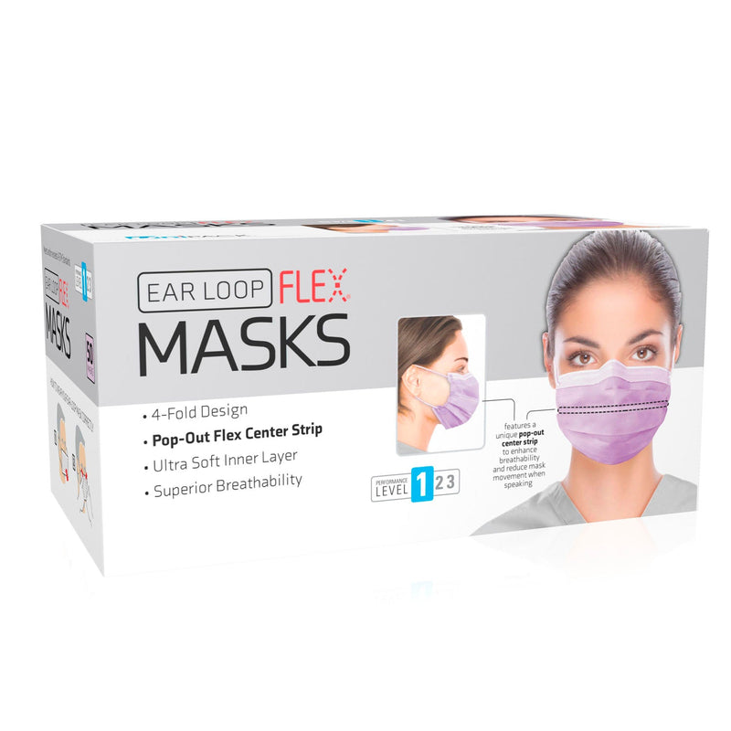 Dukal Corporation Dukal Procedure Masks  Flex Mask, Level 1, Ear-Loop, Lavender, 50/bx, 20
