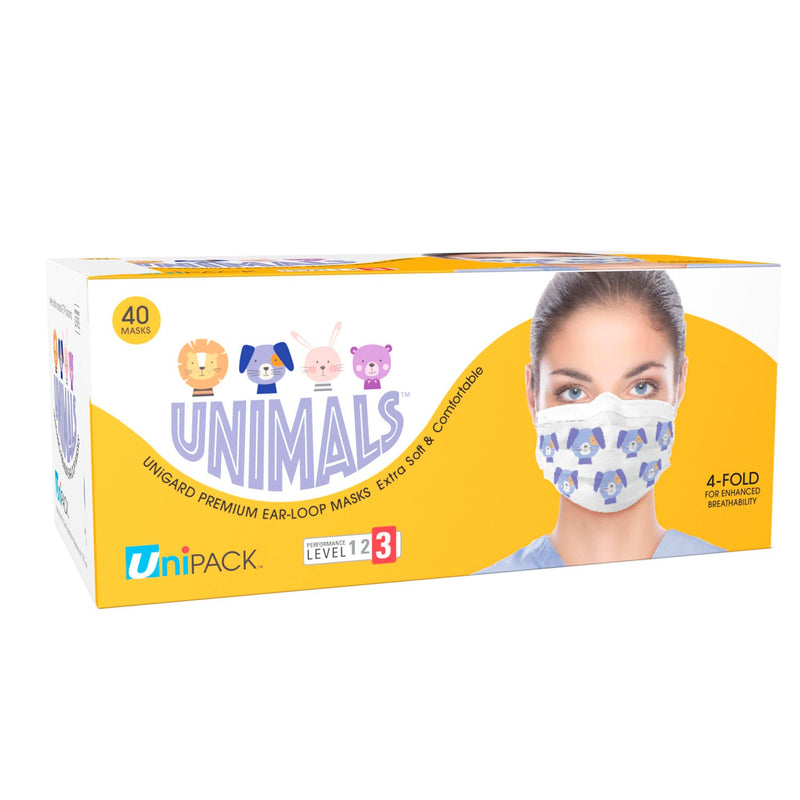Dukal Corporation Dukal Procedure Masks  Mask, Level 3, Ear-Loop, UniMals Animal Print, 40/