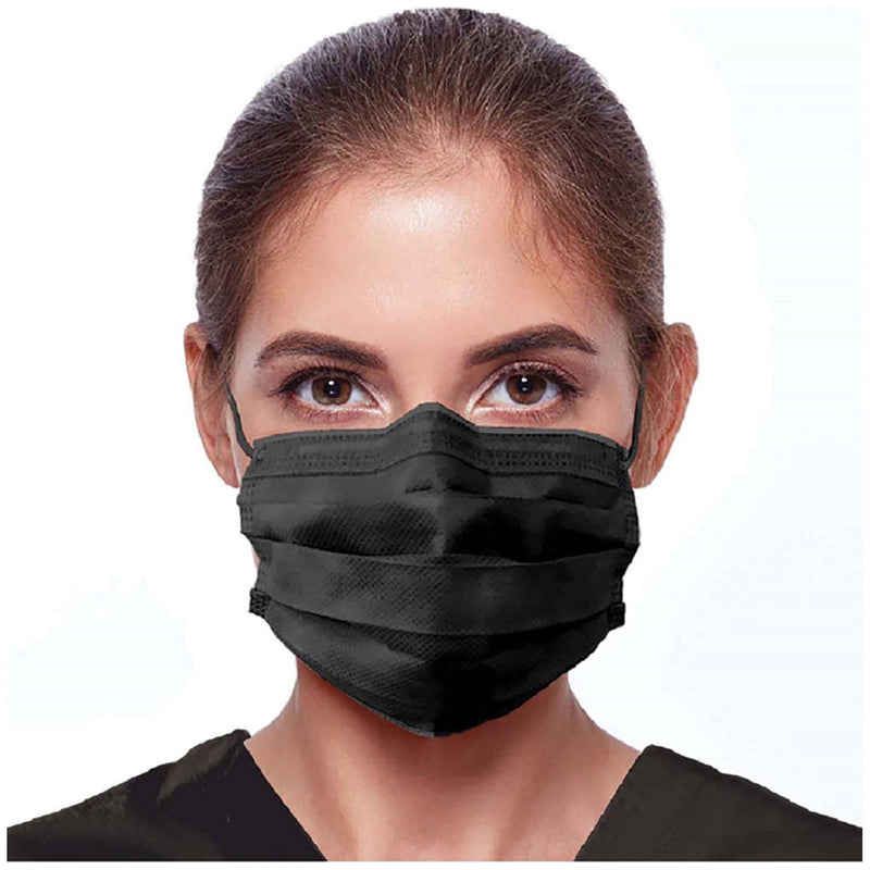 Dukal Corporation Dukal Procedure Masks  BlakCat Face Mask, Earloop, 4-Layer, 4-Fold, ASTM