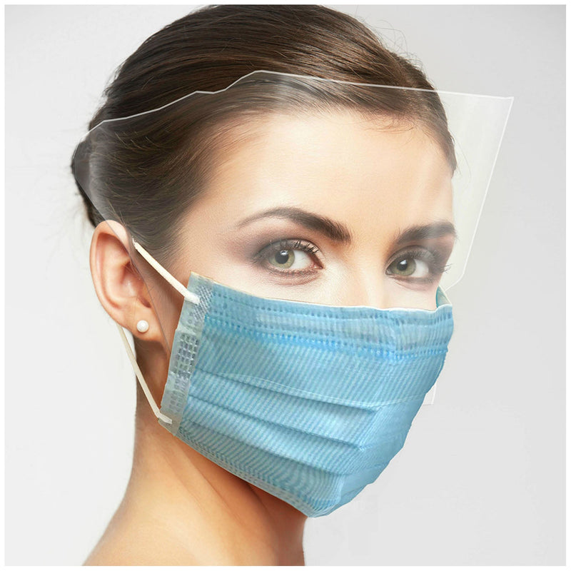 Dukal Corporation Dukal Procedure Masks  Mask, Level 3, Ear Loop with Shield, Blue, 25/bx,