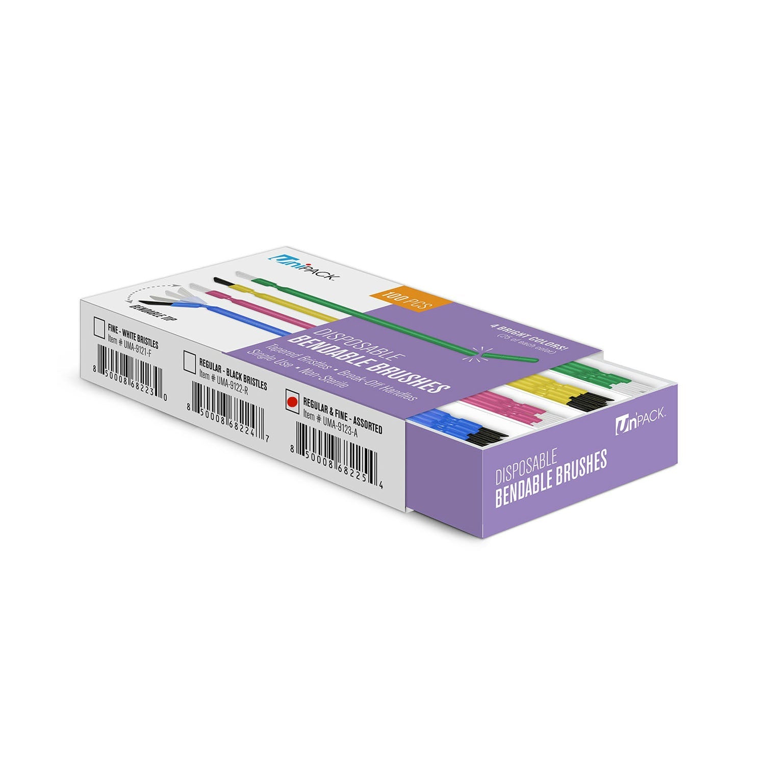 Dukal Corporation Dukal Unipack Dental Procedure Items  Bendable Brushes 6" Fine, White Bristle, 100/bx