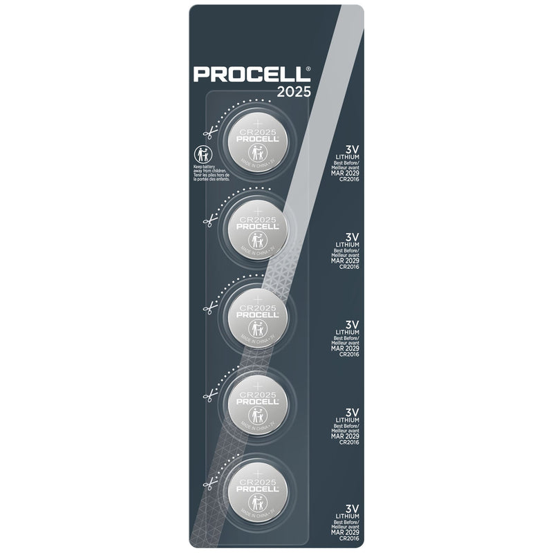 Duracell  Medical Electronic Battery  Procell Lithium Coin Battery, 2025, 5/pk, 4pk/bx,