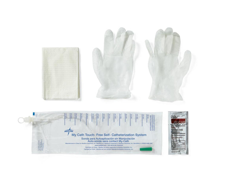 Medline Intermittent Closed System Catheter My-Cath Touch-Free Closed System / Self Catheter 14 Fr. Without Balloon Vinyl (DYND10440 / CS)