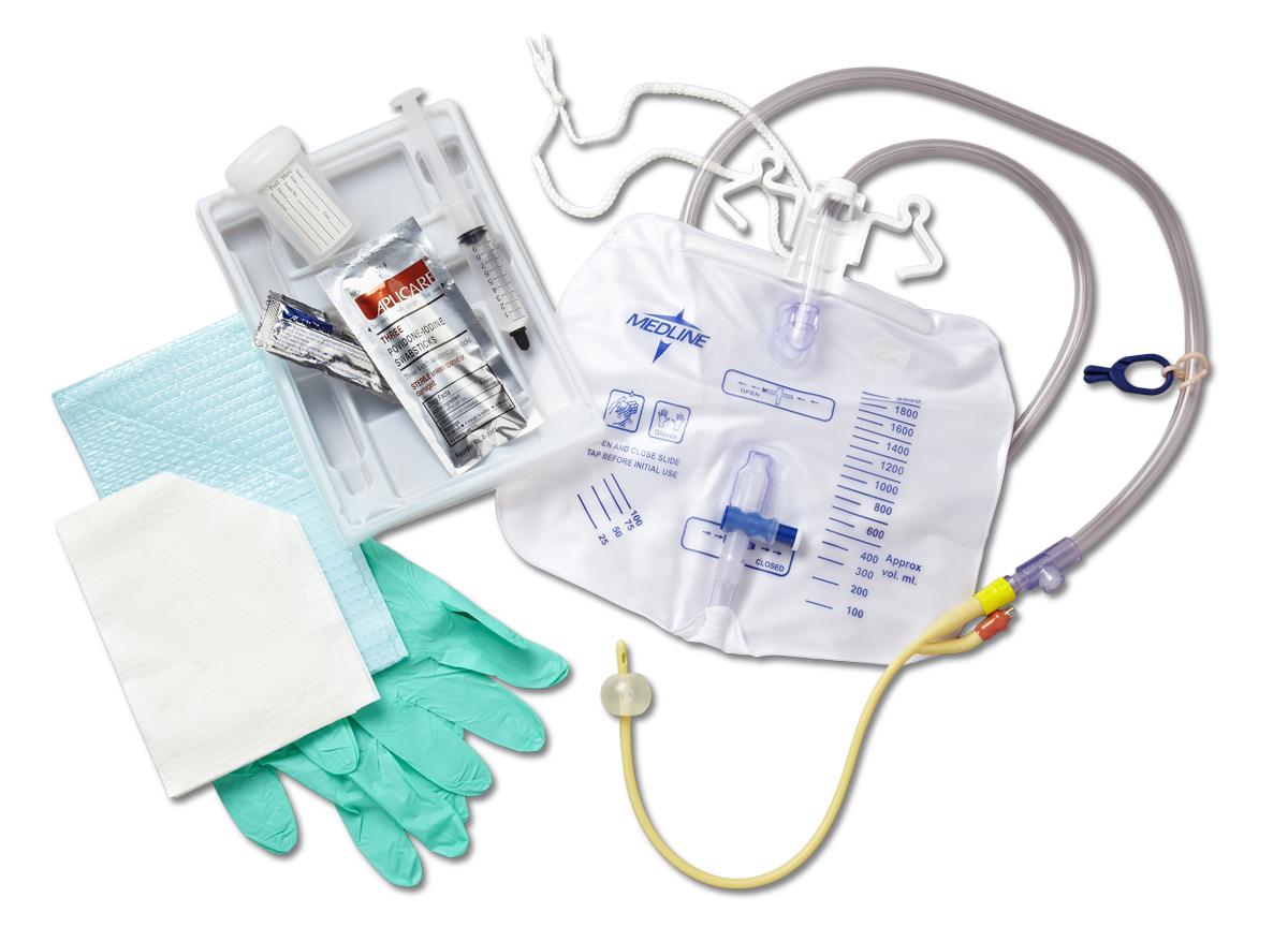 Medline Indwelling Catheter Tray Medline Closed System / Foley 18 Fr. Silicone Elastomer (DYND11008 / CS)