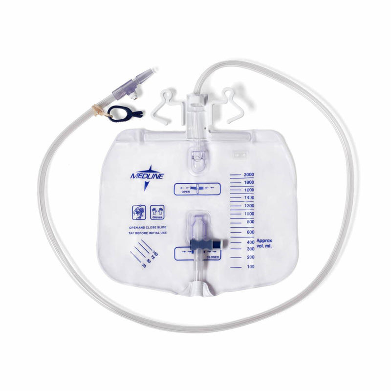 Medline Urinary Drain Bag Medline Anti-Reflux Valve OR Sterile 2,000 mL Vinyl (DYND25205 / CS)