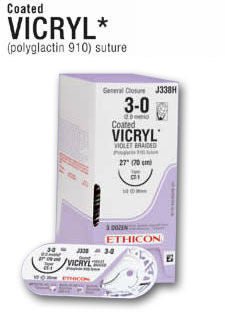 Absorbable Ligating Reel with Suture Coated Vicryl LigaPak Polyglactin 910 Size 2-0 54 Inch Suture Braided (Box of 12)