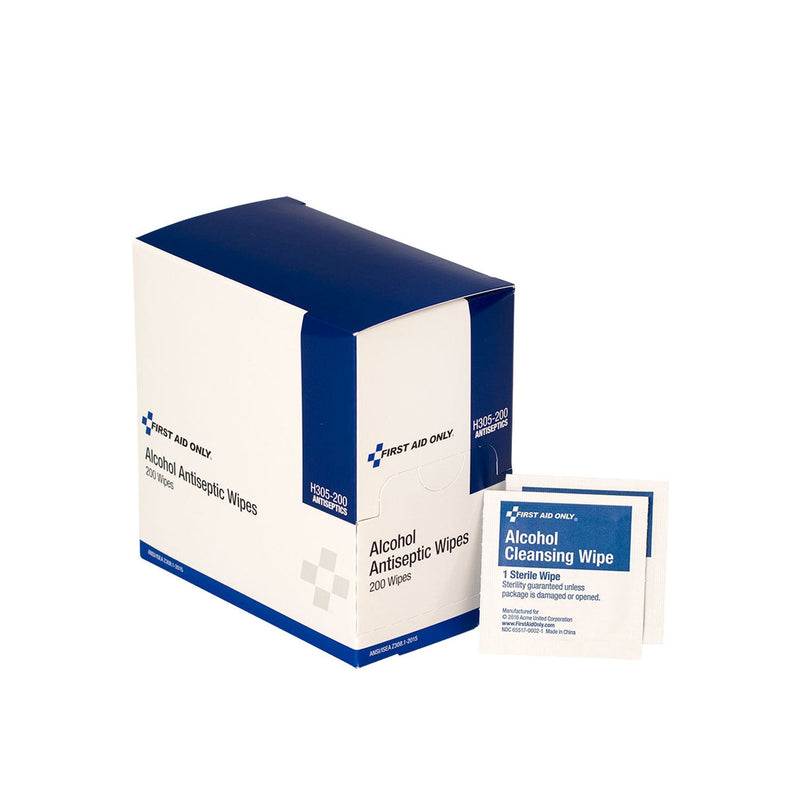 First Aid Only/Acme United Corporation First Aid Only/Acme United Antiseptics, Creams & Ointments  H305-200 - Alcohol Wipes, 200/bx