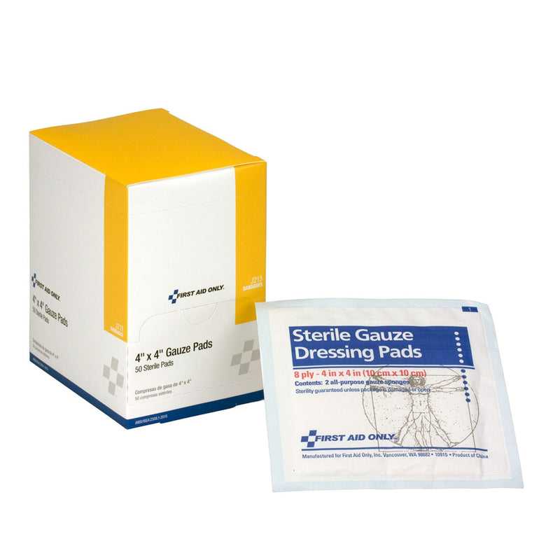 First Aid Only/Acme United Corporation First Aid Only/Acme United Wound Care  Sterile Gauze Pads, 4"x4", 50/bx