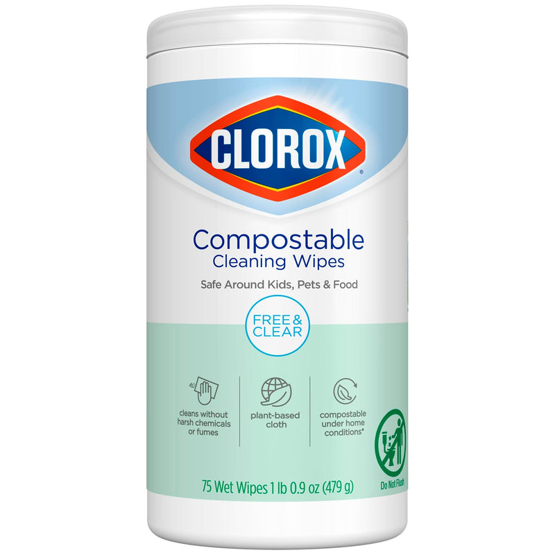 Clorox Sales Company Clorox Commercial Solutions Disinfecting Wipes  Clorox Compostable Cleaning Wipes, All Purpose Wip