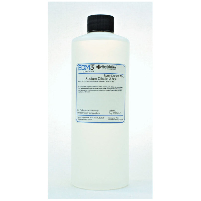 Edm3 Company Llc Edm3 Stains And Reagents  400528 - Sodium Citrate, 3.8%, 16oz, Non-Regulator