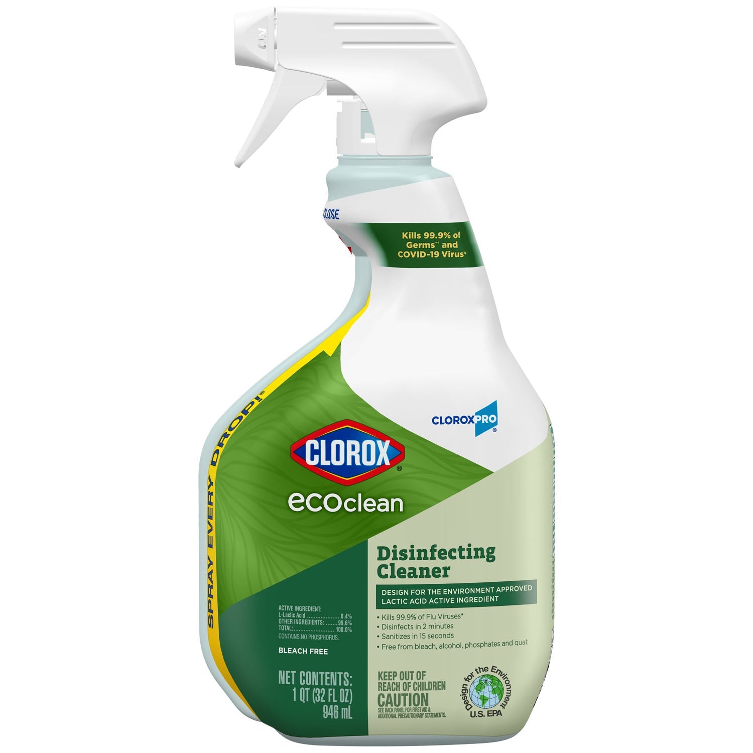 Clorox Sales Company Clorox Ecoclean Disinfectant Cleaner  Disinfecting Cleaner, 32 oz, 9/cs