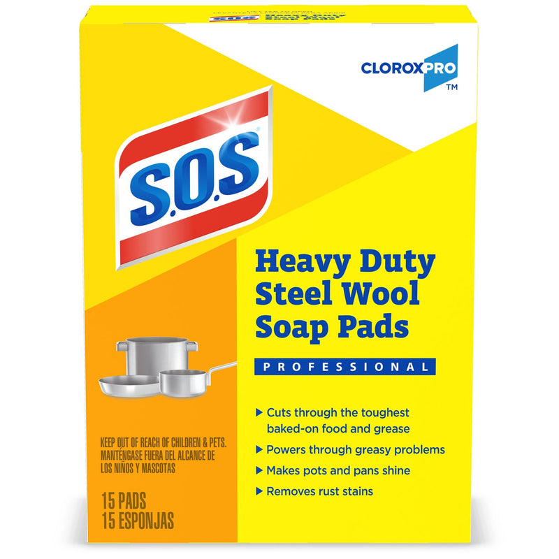 Clorox Sales Company Clorox Manual Cleaning Tools  CloroxPro S.O.S Steel Wool Soap Pads, 15 ct, 12/cs