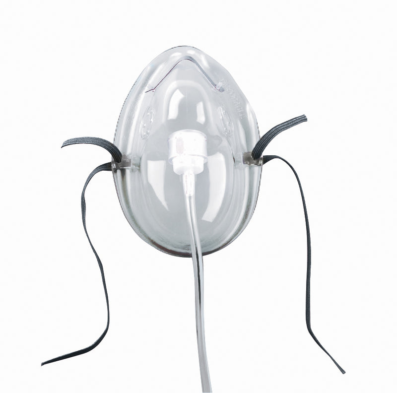Medline Oxygen Mask Hudson RCI Elongated Style Adult One Size Fits Most Adjustable Head Strap / Nose Clip (HUD1049 / CS)