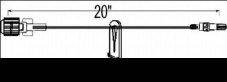 IV Extension Set ICU Needle-Free Port Mini Bore 20 Inch Tubing (Case)