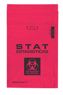 BAG TRANSPRT SNGL ZIP CLSR W/FLP 6X9 RED/OPQ 100/PK 10PK/CS