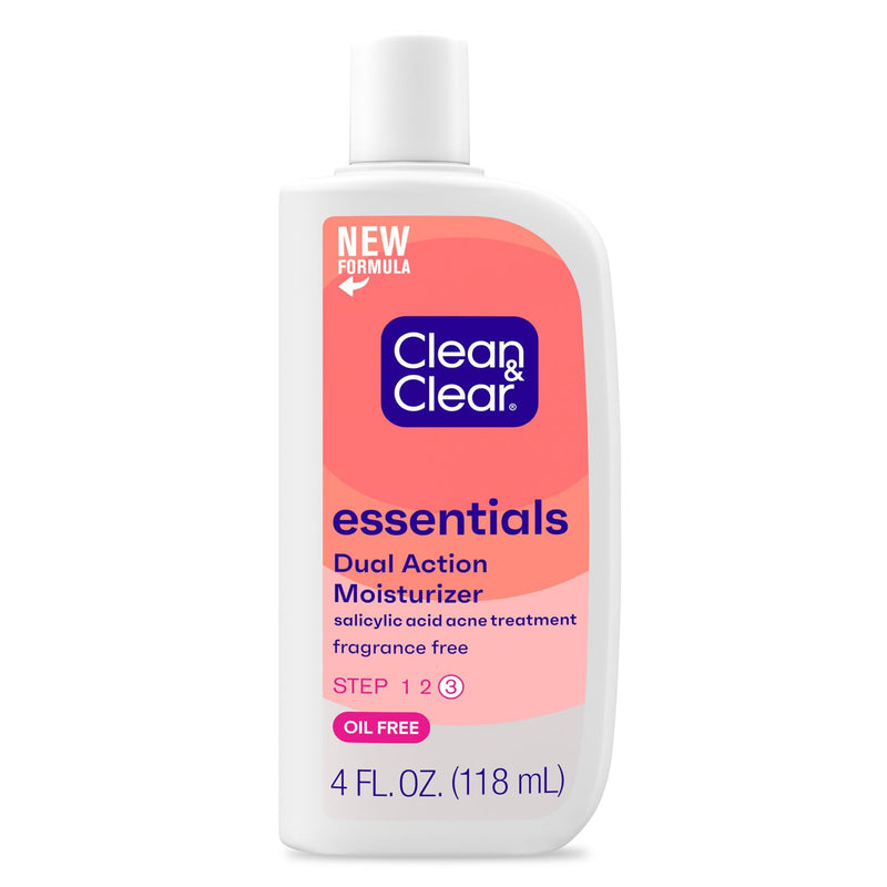 Johnson & Johnson Consumer Products J&J Clean & Clear Facial Care  Dual Action Moisturizer, Oil Free, 4 fl oz, 3/bx,