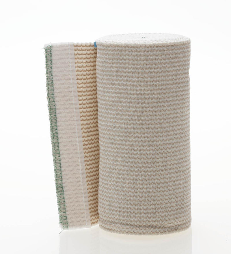Medline Elastic Bandage Matrix 6 Inch X 10 Yard Double Hook and Loop Closure Natural NonSterile Medium Compression (MDS087106LF / CS) 