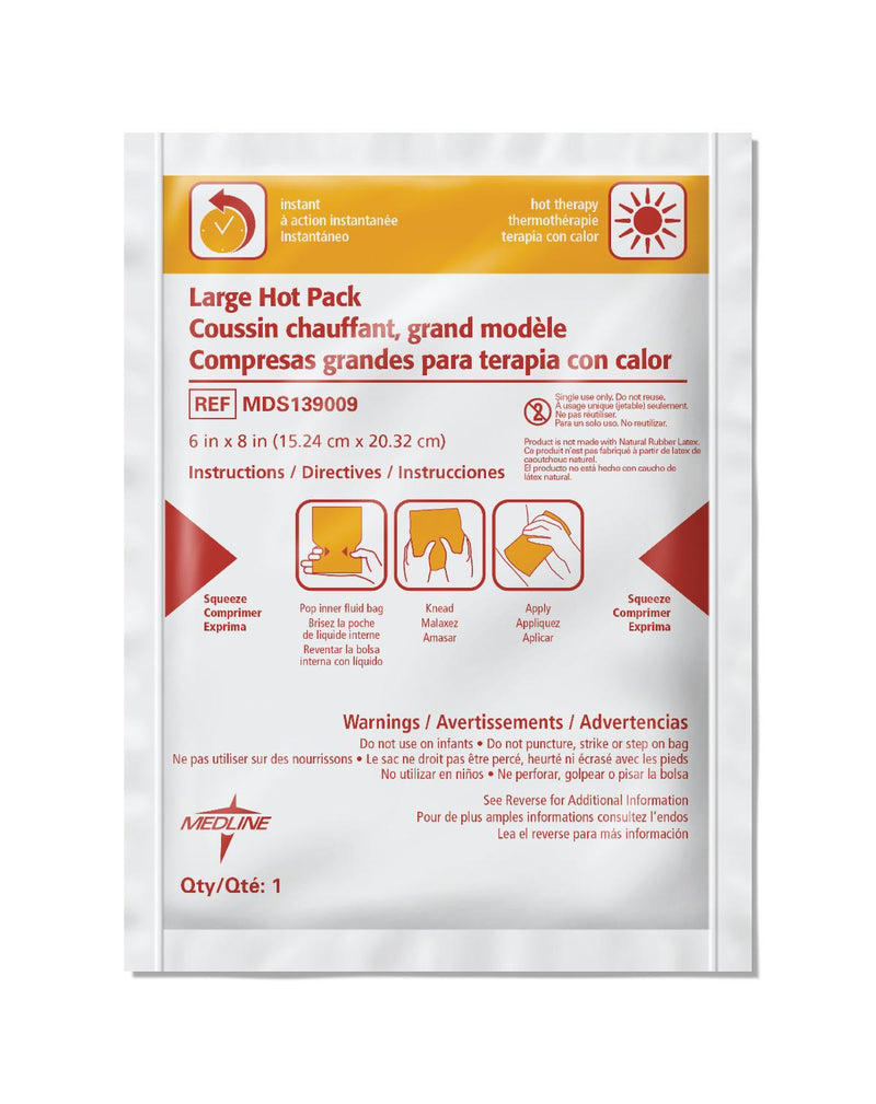 Instant Hot Pack Medline General Purpose Large Plastic / Sodium Acetate Disposable (24/CS)
