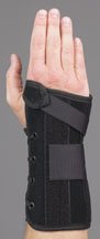 Wrist Brace Wrist Lacer Aluminum / Felt / Suede Left Hand Black Large 