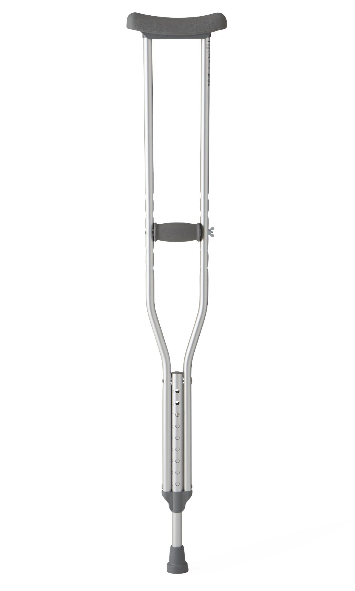 Medline Underarm Crutches Guardian Adult 5 Foot 2 Inch to 5 Foot 10 Inch User Height Aluminum Frame 300 lbs. Weight Capacity (MDSV80535 / CS)
