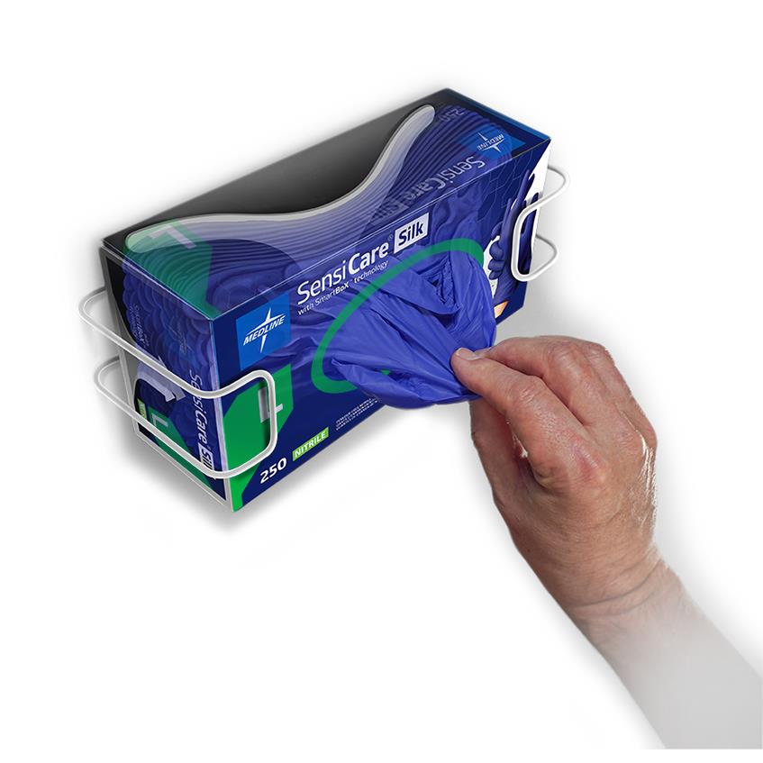 Medline Exam Glove SensiCare Silk Large 250 per Box NonSterile Nitrile Standard Cuff Length Textured Fingertips Dark Blue Chemo Tested (MDSXB7586 / CS) 