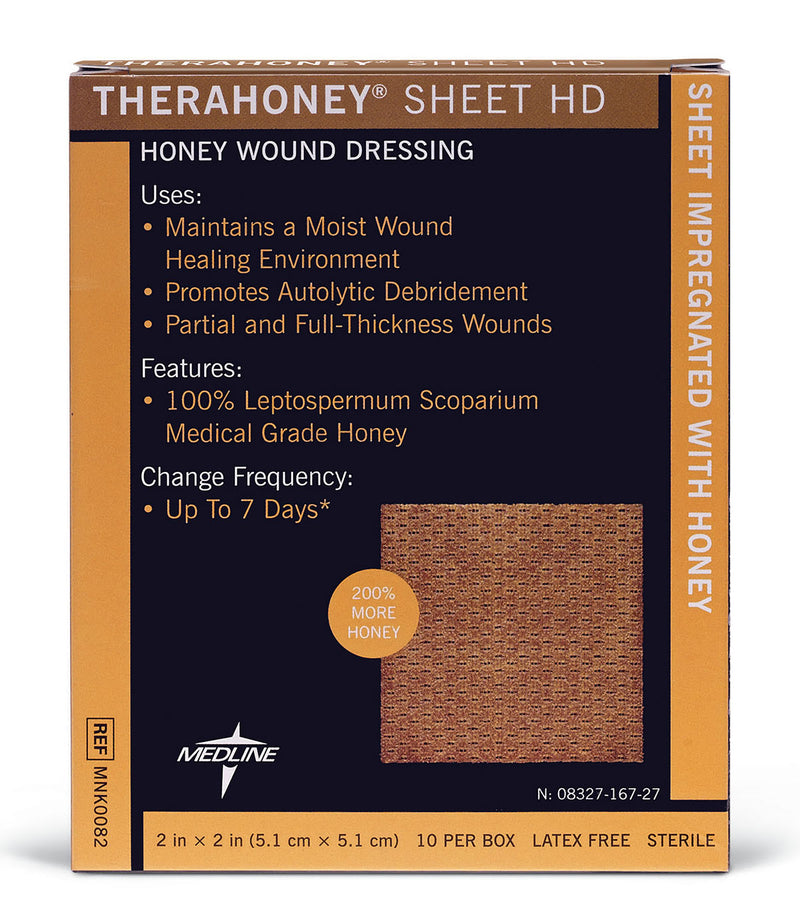 TheraHoney HD Impregnated Dressing, 2 x 2 Inch (10/BX)