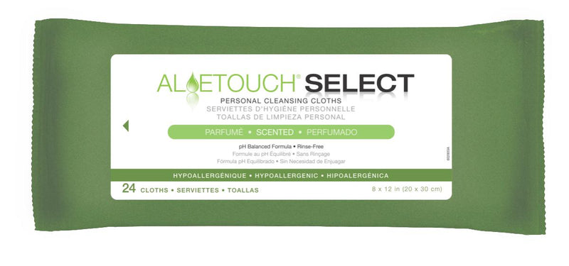 Medline Personal Cleansing Wipe Aloetouch Select Soft Pack Scented 24 Count (MSC095280 / CS) 