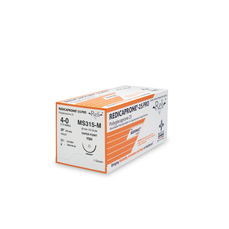 Myco Medical Myco Reli Redicaprone Pro Suture  4-0, Redicaprone, Violet, Monofilament, 30", YSH,