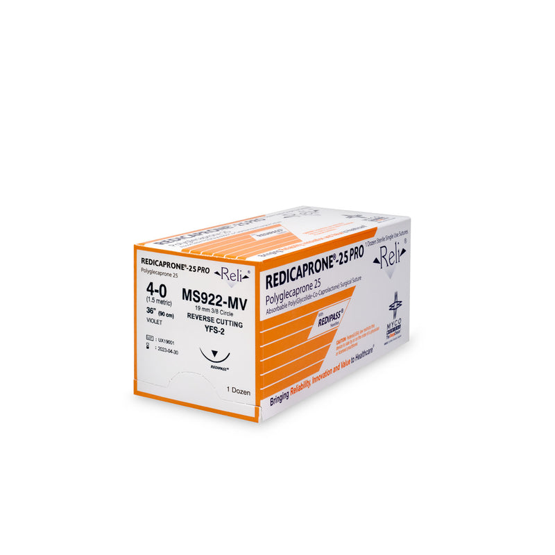 SUTURE REDICAPRONE VIOLET MF4-0 36IN YFS-2 12/BX (VET USE)