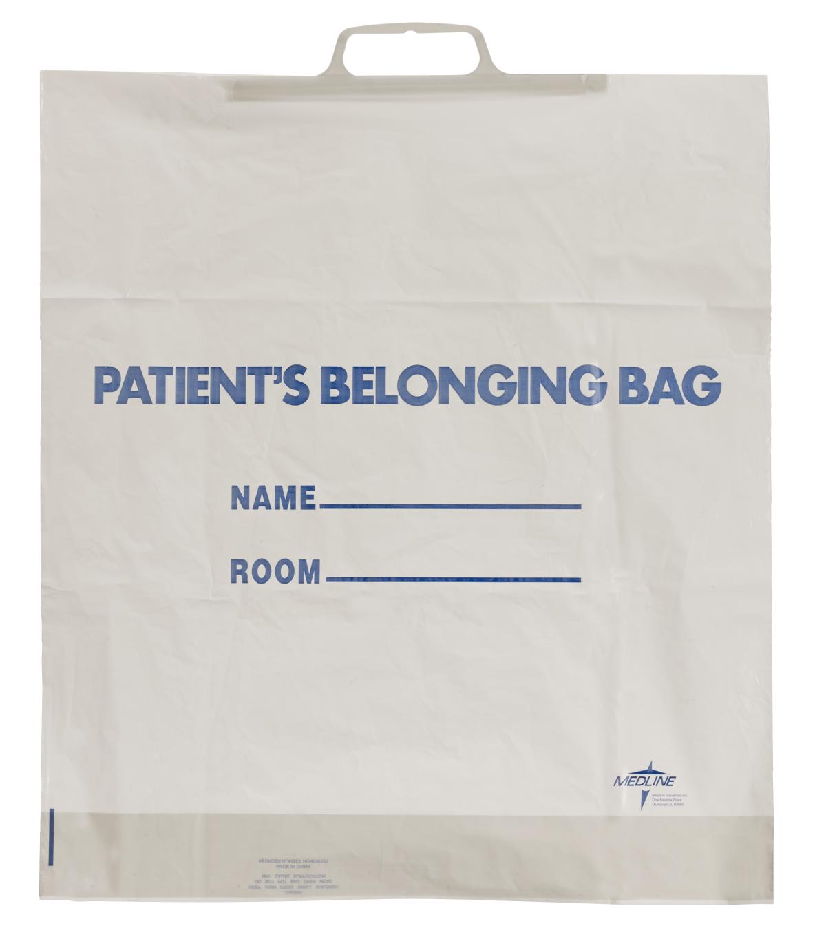 Patient Belongings Bag Medline 18 X 20 Inch Plastic Snap Closure White (10/CS)