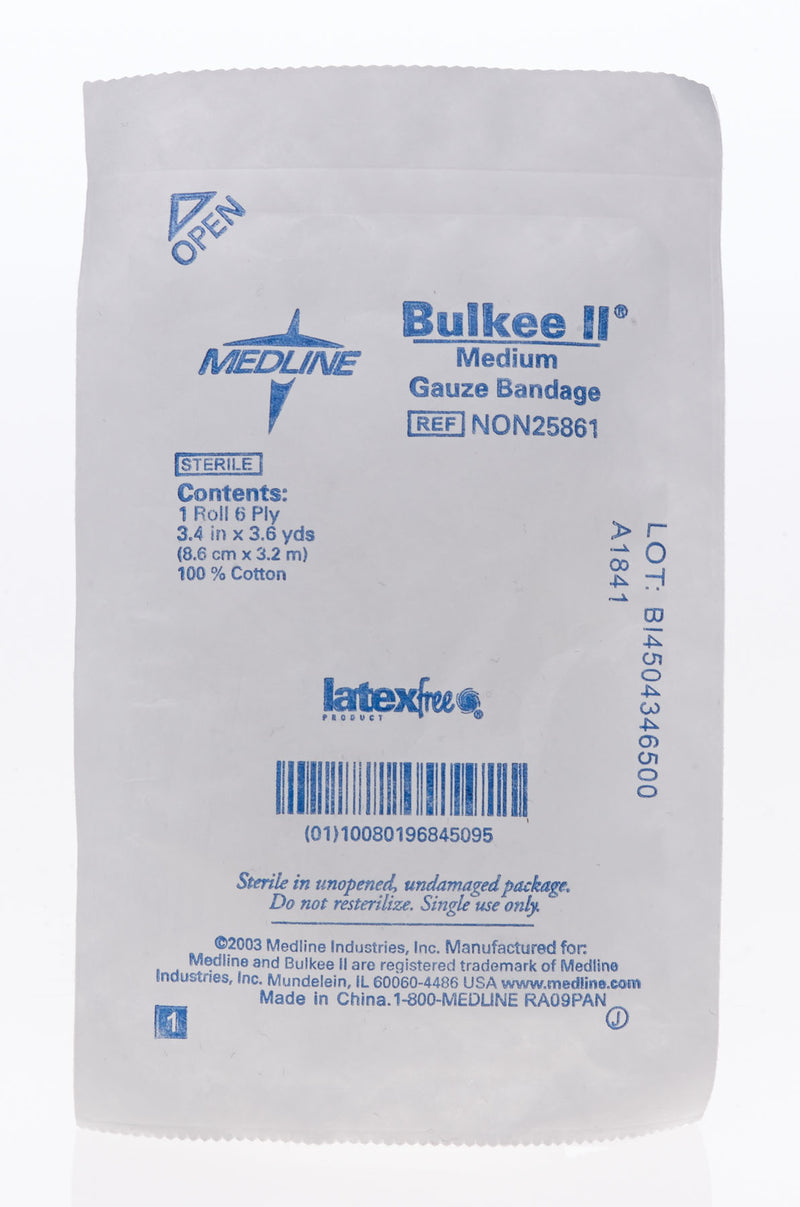 Bulkee II Sterile Fluff Bandage Roll, 3-2/5 Inch x 3-3/5 Yard, 6-Ply (96/CS)