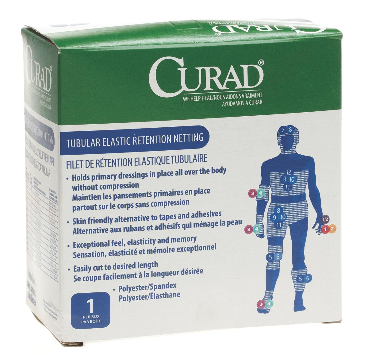 Medline Elastic Net Retainer Dressing Curad Tubular White Rayon / Polyester Knit Size 5 12 Inch X 25 Yard Average Arm / Small Leg / Knee NonSterile (NONNET05 / EA) 