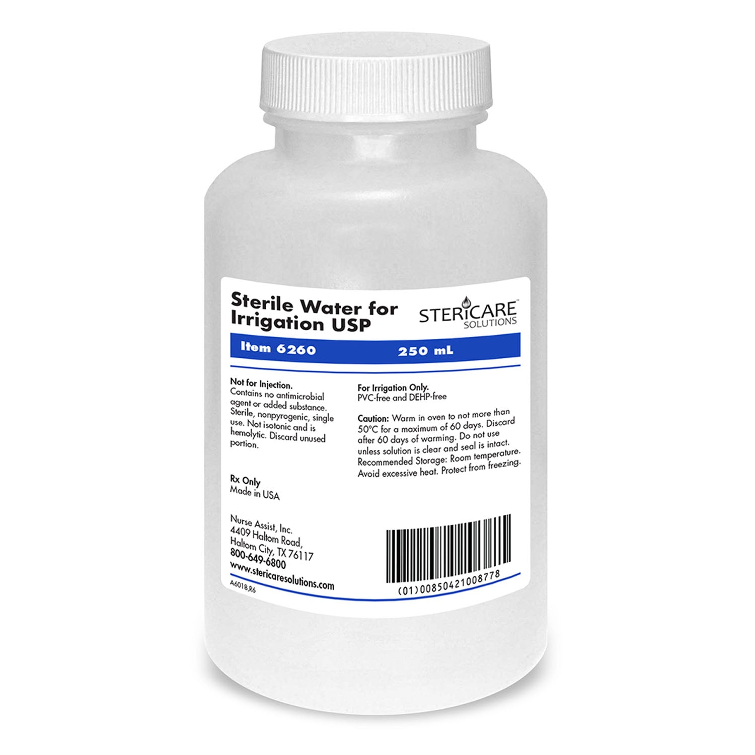 Nurse Assist Stericare Saline & Water  Irrigation Device & Suctioning Water Sterile 250mL