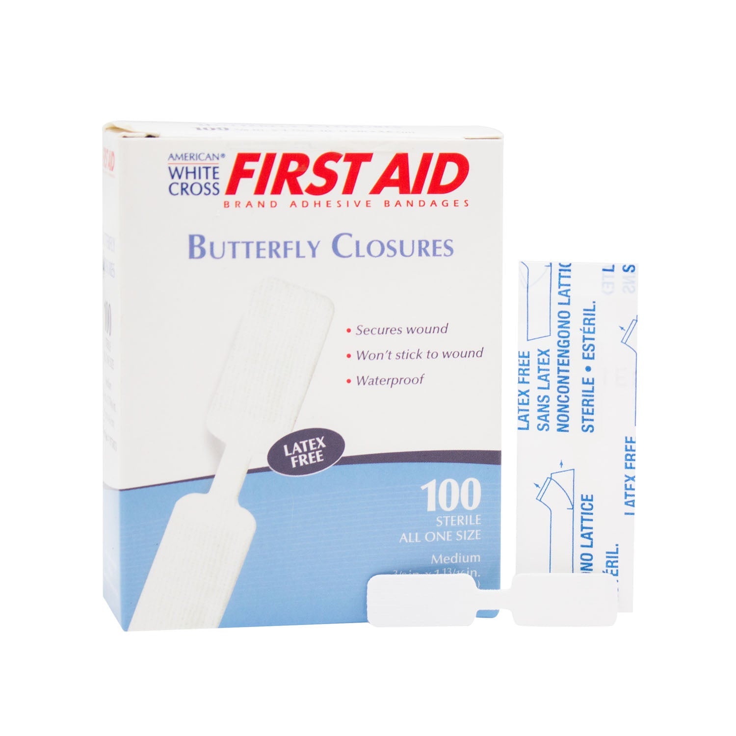 Dukal Corporation Dukal Butterfly Closures Adhesive Bandages  Butterfly Adhesive Bandage, 13/32" x 1 13/16", Ste