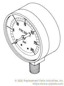 RPI PCG039 Pressure Gauge 